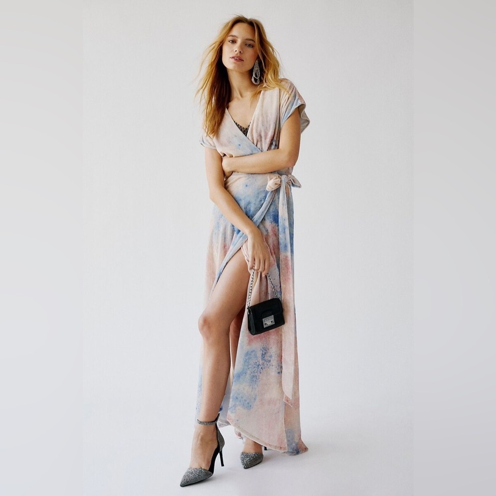 Free People Desert Flower Velvet Maxi Dress Size M